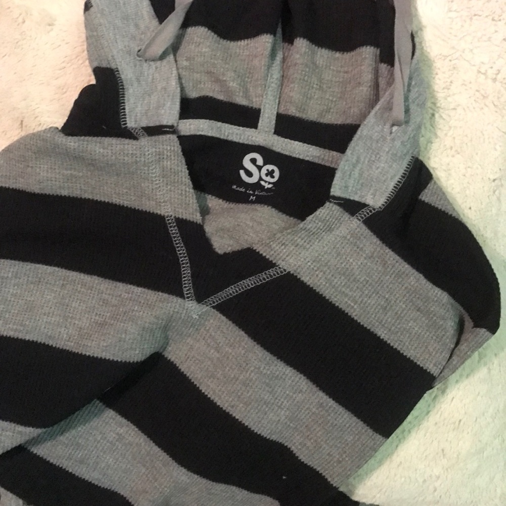 Black and Grey Pull Over Hoodie size M